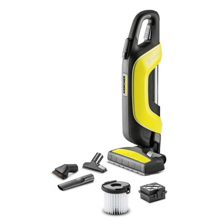 Aspirator vertical Karcher VC 5 Premium Cordless *EU 13493500, 25.2 V, autonomie 60 de min., Filtru HEPA, Tub de aspirare telescopic, Negru/Galben