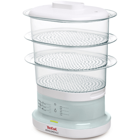 Aparat de gatit cu aburi Tefal MiniCompact VC1301, 650 W, Alb