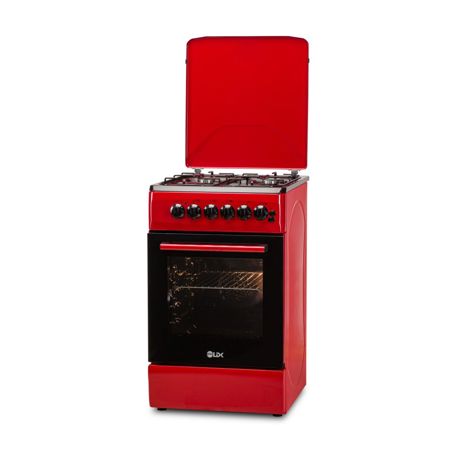 Aragaz mixt LDK 5060 ECAI Red RMV LPG, 4 arzatoare gaz, Aprindere electrica, Siguranta plita, Cuptor electric, 51 L, Grill, 50x60 cm, Rosu, ART6116