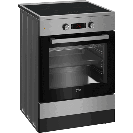 Aragaz Beko FSM69301XCT, Electric, 4 zone de gatit, Plita inductie, 8 functii cuptor, 72 L, Grill electric, SteamShine® Cleaning, 60x60 cm, Inox