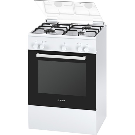 Aragaz Bosch HGA223120E, Gaz, 4 arzatoare, Grill, 60 cm, Alb