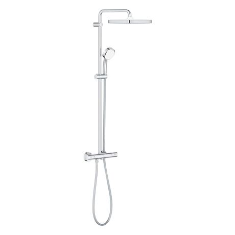 Sistem dus Grohe Tempesta Cosmpolitan System 250 Cube, Termostat, Montare pe perete, Crom, 26689000