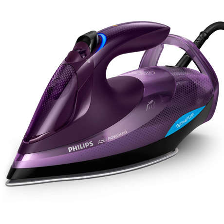 Fier de calcat Philips Azur Advanced GC4934/30, Talpă SteamGlide Plus, 3000 W, 330 ml, OptimalTEMP, Negru/Violet