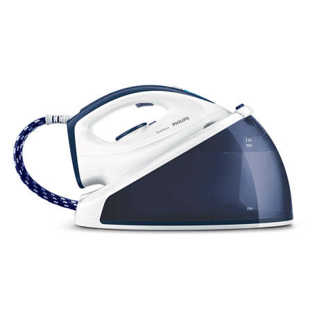 Statie de calcat Philips SpeedCare GC6630/20, SteamGlide Ceramic, 2400 W, 1.2 l, 4.8 bar, 110 g/min, 170 g/min, Alb/Albastru