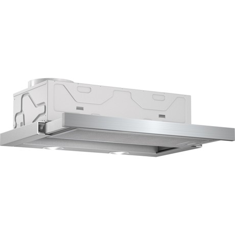 Hota Bosch DFM064W50, Telescopica integrata, Turbina 400 mc/h, 60 cm, 68 dB, Iluminare halogen, Inox