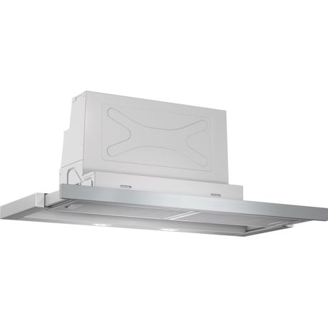 Hota Bosch Serie 4 DFS097A50, Telescopica incorporabila, 90 cm, max 740 m3/h, 3 trepte de putere + Intensiv, Motor EcoSilence Drive, Maner inox pentru extragere