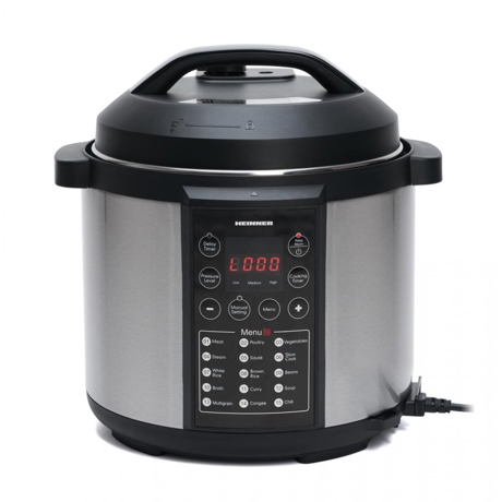 Multicooker Heinner HPCK-6IX, Gatit la presiune, Capacitate gatire 3.8L, 15 programe, Negru/Inox