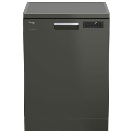 Masina de spalat vase Beko DFN28422G, Independenta, 14 seturi, 8 programe , LCD, 60 cm, Gri Manhattan