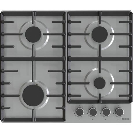 Plita incorporabila Gorenje G642ABX, Gaz, 4 arzatoare, Aprindere electrica, Gratare fonta, Siguranta gaz, 60 cm, Inox