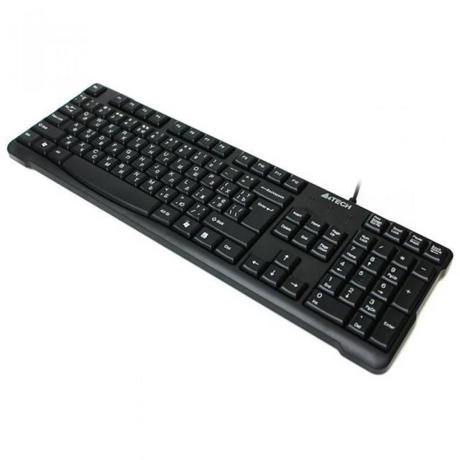 Tastatura A4Tech KR-750, cu fir, US layout, neagra, Natural_A Shape Key, Laser inscribed keys, PS/2