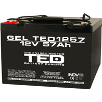 Acumulator TED AGM VRLA 12V 57A GEL  dimensiuni 229mm x 138mm x h208mm