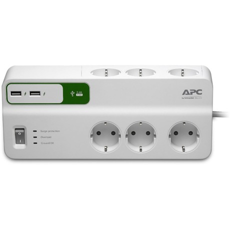 Priza/prelungitor APC Essential SurgeArrest 6x Schuko 2x USB