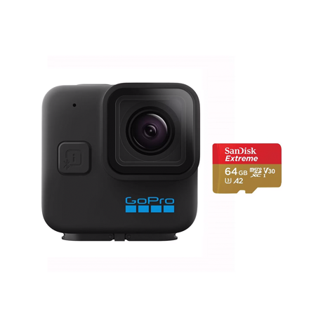 Bundle camera de actiune GoPro H11B MINI, 5.3K60Chesty, Handler, Adhesive