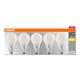 5 Becuri LED Osram Base Classic A, E27, 7W (60W), 806 lm, lumina calda (2700K), semi-transparent