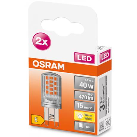 2 Becuri LED Osram PIN, G9, 4.2W (40W), 470 lm, lumina calda (2700K)