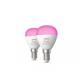 2 Becuri LED RGB inteligente Philips Hue P45, Bluetooth, E14, 5.1W, 470 lm, lumina alba si color (2000-6500K)