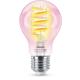 Bec LED RGB inteligent Philips Filament Bulb A60, Wi-Fi, E27, 6.3W (40W), 470 lm, lumina alba si color (2200-6500K)