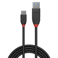 Cablu Lindy 1.5m USB 3.2 Type-A to Type-C (tata - tata), Black Line, Supported Bandwidth: 10Gbps, negru