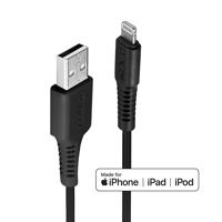 Cablu Lindy 1m USB A 2.0 to Lightning, negru