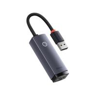 ADAPTOR RETEA Baseus Lite, USB 2.0 to RJ-45 10/100 Mbps Adapter, metalic, LED, gri