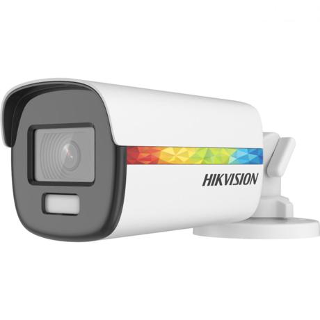 Camera supraveghere Hikvision Turbo HD ColorVu Bullet DS-2CE12DF8T-FSLN (2.8mm), 2MP, ColorVu, imagini color 24/7 (F1.0 aperture), microfon audio incorporat - audio over coaxial cable, rezolutie: 1920 × 1080@ 25fps, iluminare: 0.0003 Lux @ (F1.0, AGC ON), 0 Lux cu lumina alba, lentila: 2.8mm, unghi