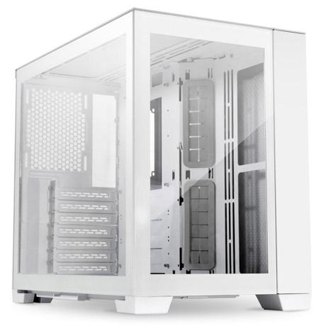 Carcasa Lian Li O11 Dyn Mini Snow Edition Mid-Tower Tempered Glass alb, PCI-Slots 5, 7