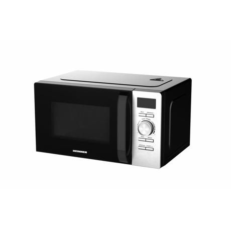 Cuptor cu microunde Heinner HMW-D2060BK, 700 W, 20L, Control digital, Display, 5 trepte de putere, 8 programe automate, Timer, Timp maxim de gatire 60 min, Decongelare, Negru/Inox