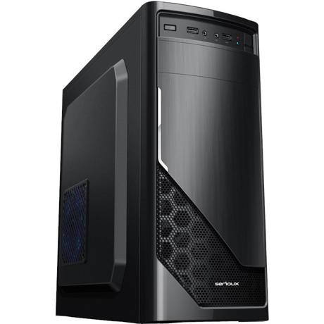 Sistem Desktop PC Horizon Intel Core i3-13100 TRAY 3.4 GHz FCLGA1700, Placa de baza Asus Prime H610M-R LGA1700 2x DDR4 1x VGA 1x HDMI 4x SATA III, Memorie RAM 8GB 2666MHz, SSD 512GB, Carcasa SERIOUX Basic Mid Tower ATX 2x USB