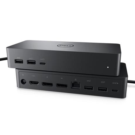 Dell Universal Dock UD22, MAX RESOLUTION: 5K @ 60Hz with HBR3 systems supporting Display Stream Compression, VIDEO INTERFACES: 1 x HDMI 2.0, 2 x DP 1.2, 1 x USB-C 3.2 Gen2 with DisplayPort 1.4 Alt Mode, USB PORTS: USB-A: 4 x USB 3.2 Gen 2 (1 with PowerShare); USB-C: 1 x USB 3.2 Gen 2 with