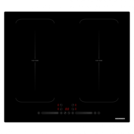 Plita incorporabila Heinner HBHI-M4ZB2FXTC, Inductie, 4 zone de gatit, Booster, Timer, 7400 W, Negru