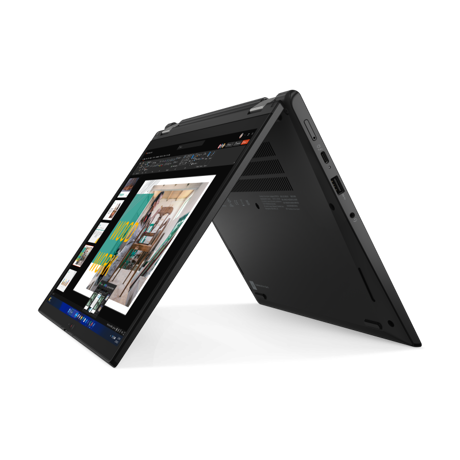 Laptop Lenovo ThinkPad L13 2-in-1 Gen 5 (Intel);13.3" WUXGA (1920x1200) IPS 300nits Anti-reflection / Anti-smudge, 100% sRGB, Touch - OGS, 10- point Multi-touch;Intel® Core™ Ultra 7 155U, 12C (2P + 8E + 2LPE) / 14T, Max Turbo up to 4.8GHz, 12MB;Video Integrated Intel® Graphics;RAM 16GB Soldered