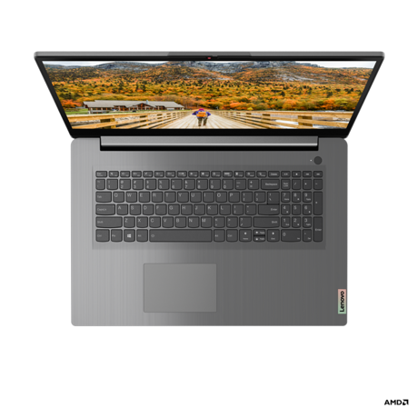 Laptop Lenovo IdeaPad 3 17ALC6, 17.3" FHD (1920x1080) IPS 300nits Anti-glare, 72% NTSC, AMD Ryzen™ 7 5700U (8C / 16T, 1.8 / 4.3GHz, 4MB L2 / 8MB L3), video Integrated AMD Radeon™ Graphics, RAM 4GB Soldered DDR4-3200 + 8GB SO-DIMM DDR4-3200, One memory soldered to systemboard, one DDR4 SO-DIMM slot