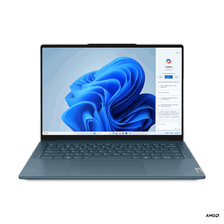 Laptop Lenovo Yoga Pro 7 14AHP9, 14.5" 3K (3072x1920) IPS 400nits Anti-glare, 100% P3, 100% sRGB, 120Hz, Eyesafe®, Dolby Vision®, TCON, AMD Ryzen™ 7 8845HS (8C / 16T, 3.8 / 5.1GHz, 8MB L2 / 16MB L3), video Integrated AMD Radeon™ 780M Graphics, RAM 16GB Soldered LPDDR5x-6400, Memory soldered to