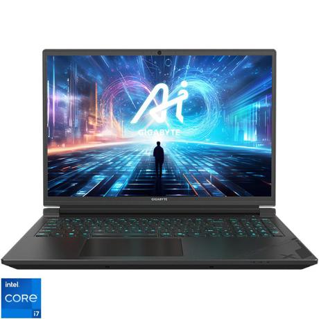 Gigabyte Gaming notebook G6X 9KG-43EE854SD, Procesor: Intel Core i7-13650HX (14 cores, 20 threads, 3.60-4.90 GHz, 24 MB cache), RAM: 16GB, SSD 1TB, Display 16", rezolutie: 1920 x 1200 (WUXGA), Refresh rate: 165Hz, Placa video dedicata: NVIDIA GeForce RTX 4060 8GB GDDR6, Interfata: 1 x LAN, 2 x USB