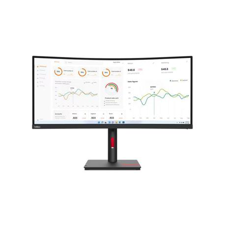 Monitor Lenovo ThinkVision T34w-30, 34" (3440x1440) WLED, Anti-glare, Curvature: 1500R, Speakers: Modular Soundbar Support, View Angle (H / V): 178° / 178°, Response Time: 4 ms (Extreme mode) / 6 ms (Typical mode), Color Support: 16.7 Million, Refresh Rate: 60Hz, Brightness: 350 nits, Contrast