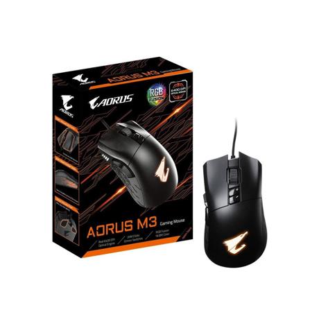 Mouse Gaming GIGABYTE AORUS M3 50~6400dpi with 50dpi increments (Default: 800/1600/2400/3200 dpi) negru