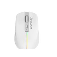 Mouse wireless Tellur Silent Click, interfata USB, rezolutie 1600 DPI, 6 butoane, alb