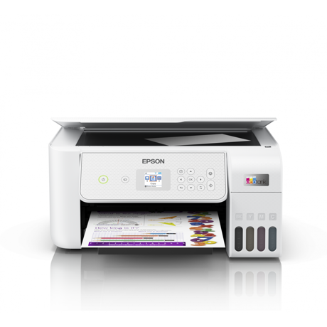 Multifunctional inkjet color Epson EcoTank CISS L3286,culoare alb, dimensiune A4 (Printare,Copiere, Scanare), printare borderless, viteza 33ppm alb- negru, 15ppm color, rezolutie 5760x1440 dpi, alimentare hartie 100 coli, scanner CIS rezolutie 1.200  x 2.400 DPI, interfata: USB ,WI-FI, WI-FI Direct