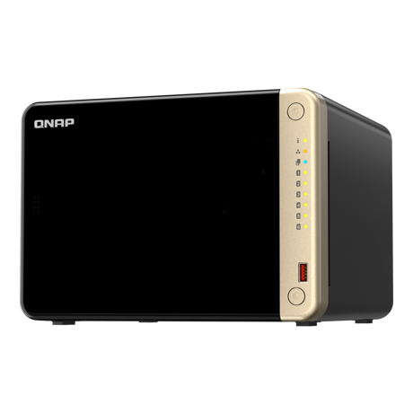 NAS QNAP 664 6-Bay, CPU Intel® Celeron® N5105/N5095 4-core/4-thread Processor, RAM 8GB (1x 8GB) DDR4, HDD 6 x 2.5"/3.5" SATA 6Gbps + 2 x M.2 2280 PCIe Gen 3 x1 SSD slots (neincluse), LAN: 2 x 2.5GbE, optional 10GbE expansion via a PCIe card, USB3.2 Gen2: 2 x Type-A USB2.0: 2, tower, 120W adaptor