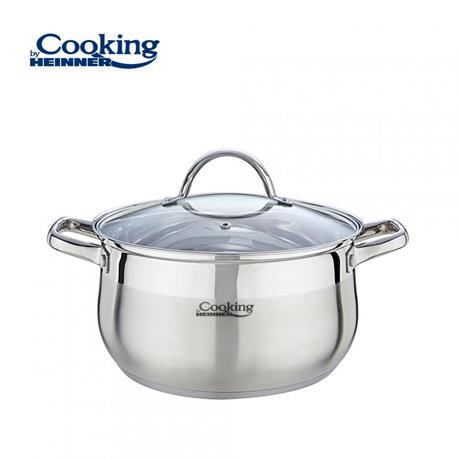 SEMIOALA INOX+CAPAC, 24 X 13.5 CM, 6.1 L, AMIRA, COOKING BY HEINNER