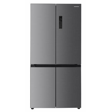 Frigider Side by Side cu 4 usi Heinner HSBS-HM522MDNFXE++, Total No Frost, capacitate totala: 522L, clasa energetica E, compresor Inverter, display LED cu control touch, tehnologie InoxCool, sistem MultiClimate, Aspect Inox