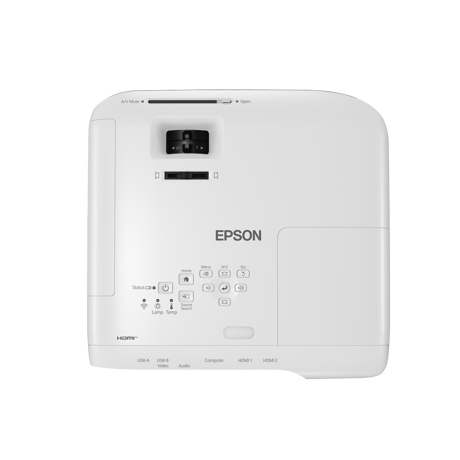 Proiector Epson EB-FH52 (succesor EB-U42), FHD 1920*1080, 4000 lumeni, 16:9, 16.000:1, lampa 5.500 ore/ 12.000 ore in Ecomode, dimensiune maxima imagine 300", USB 2.0 Type A, USB 2.0 Type B, Wireless LAN IEEE 802.11b/g/n, VGA, 2* HDMI, Composite in, Cinch audio in, Miracast, Kensington lock