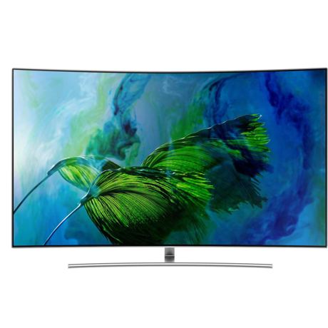 Televizor QLED Curbat Samsung 65Q8CAM, 163 cm, Quantum Dot, Smart 4K, Ultra HD Premium, HDR 1500, Argintiu/Metal Back