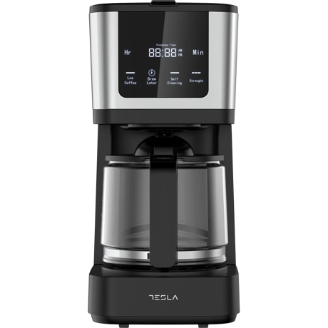 Cafetiera digitala Tesla CMF200BX, 900W, 1.25 LDisplay digital, Negru/ Inox