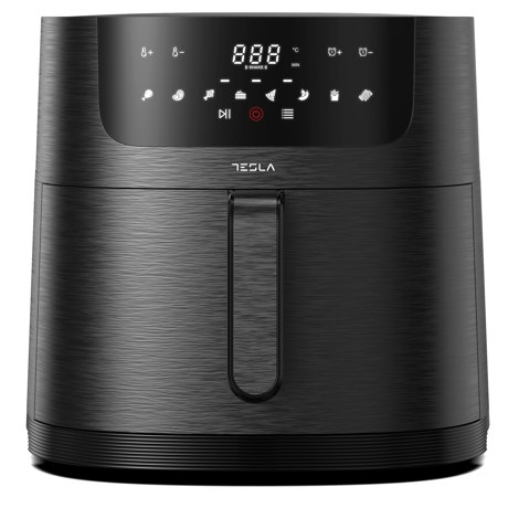 Friteuza aer cald Tesla AF800B, 8 L, 1800WPanou digital, 8 programe, Negru