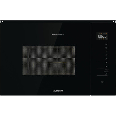 Cuptor cu microunde incorporabil Gorenje BMI251SG3BG, 25 L, 900 W, 5 nivele putere, Touch Control, Timer, Gătit Multi-Level, Auto Menu, SmartControl, Funcţie Smart Display, LogicalChoice, Semnal sonor SoftSound, Negru