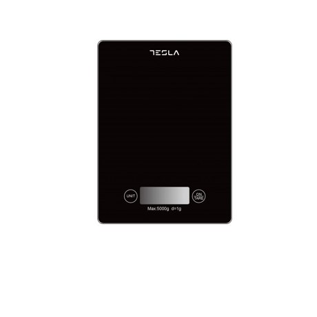 Cantar de bucatarie Tesla KS201B, 5kg, ecran LCD, functie Tara, Sticla, Negru