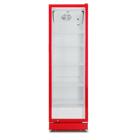 Vitrina frigorifica LDK VF350R, Clasa C, Capacitate 350 l, Termostat reglabil, Iluminare LED, H 194.5 cm, Rosu