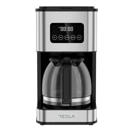 Cafetiera digitala Tesla CMF201BX, 900W, 1.5 LDisplay digital, Inox