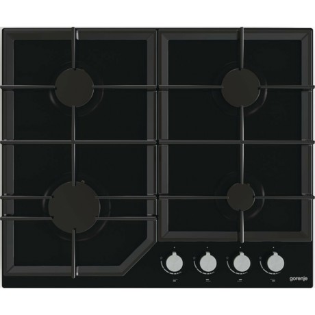 Plita incorporabila Gorenje GT641KB, Gaz, Sticla, 4 zone de gatit, 60 cm, Negru